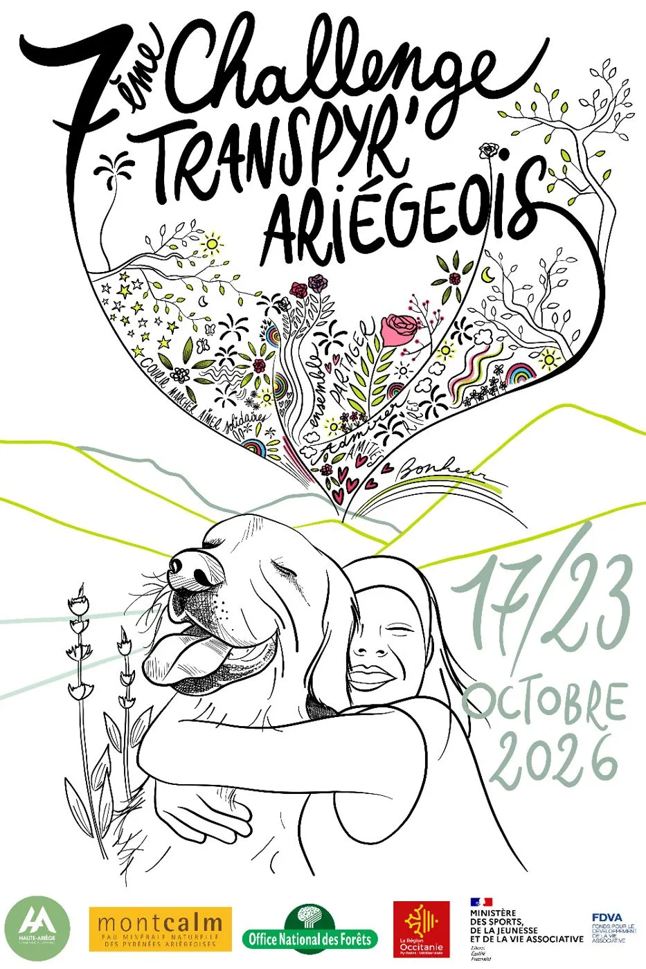 Affiche officielle : 7ème Challenge Trans'Pyr Ariégeois (CNEAC et FFSLC)