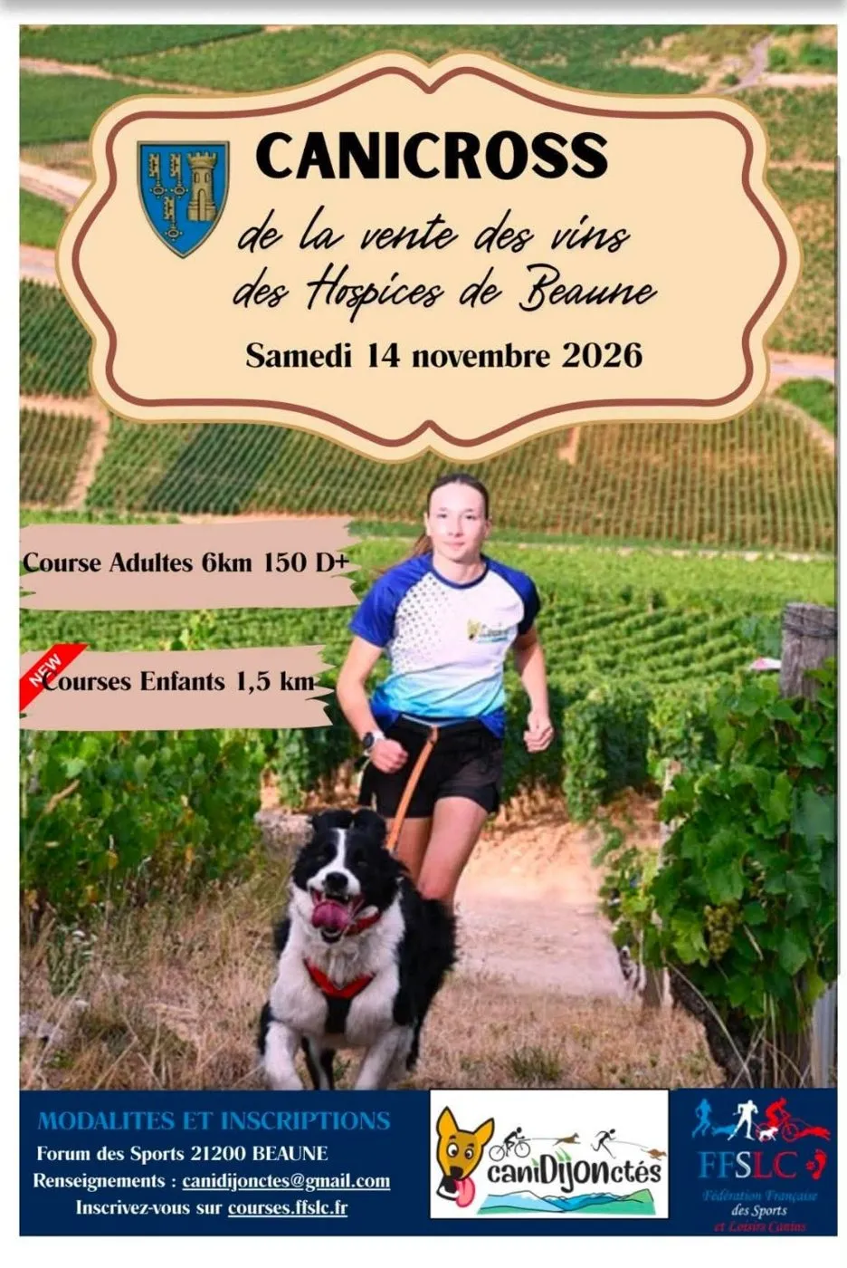 Affiche officielle : Canicross de la vente des vins des Hospices de Beaune