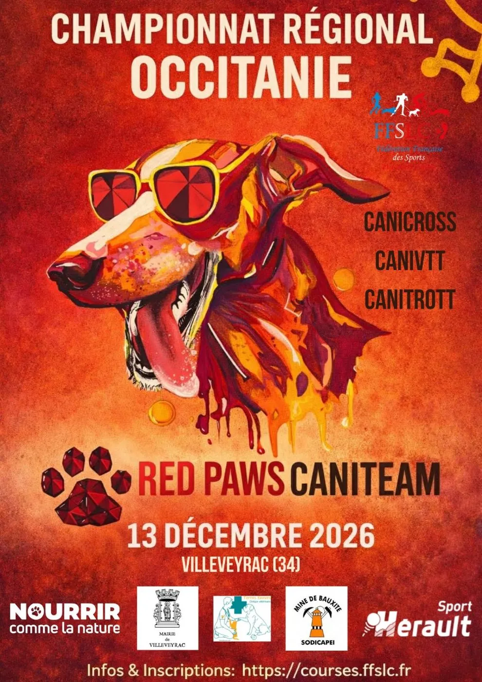Affiche officielle : Championnat régional Occitanie - Red Paws Race #2