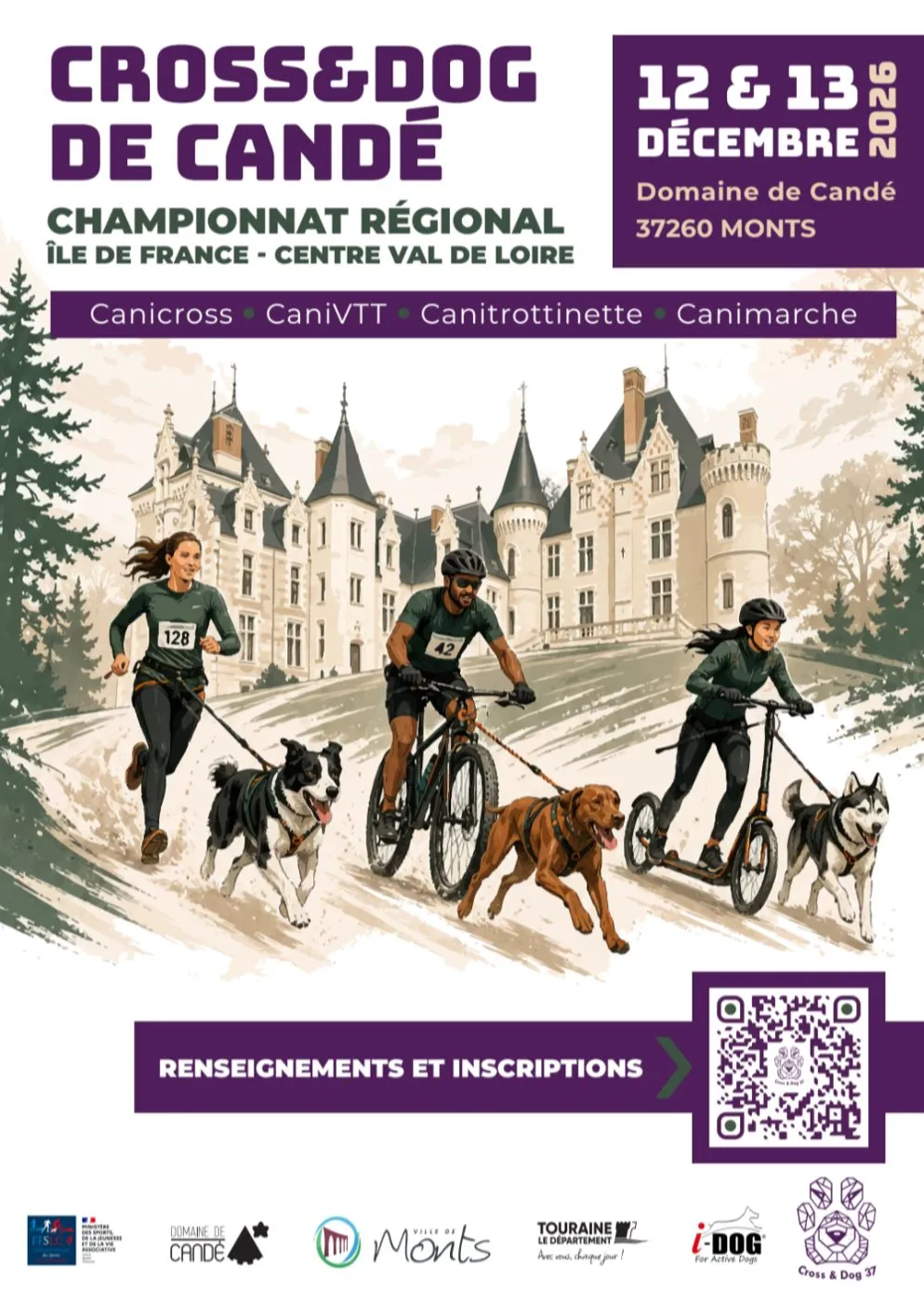 Affiche officielle : Cross & Dog de Candé - Édition Régional R1 - Canitrail de Candé